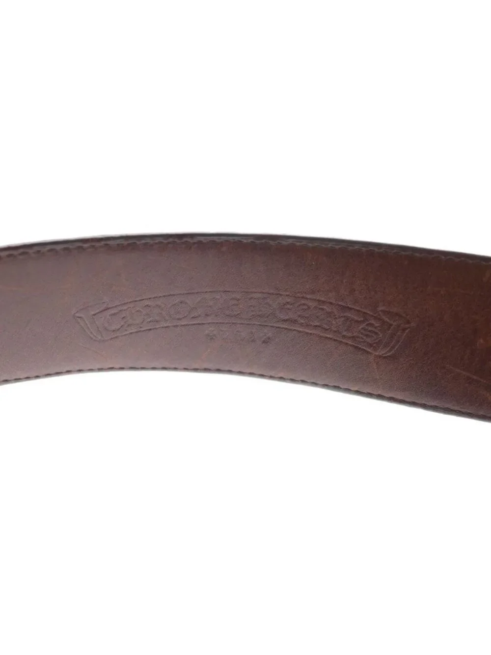 Chrome Hearts Blt Filigree Otj Leather Belt Brown Silver